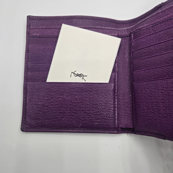 Yves Saint Laurent Purple Leather Wallet - Picture 3 of 6